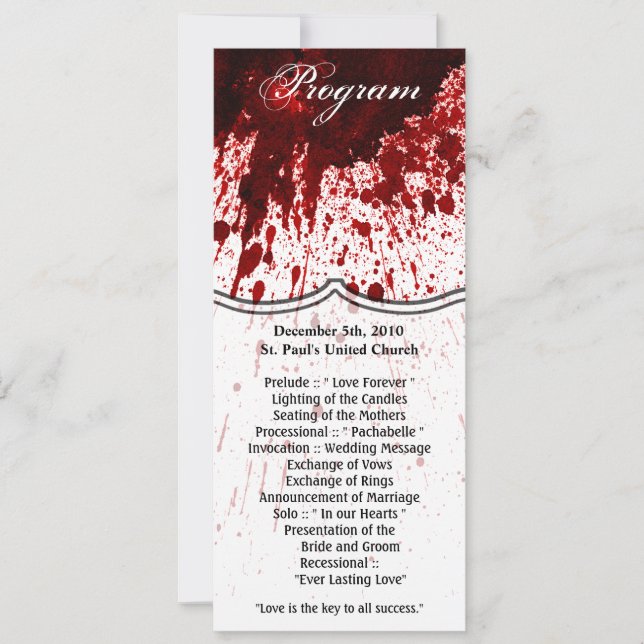 Convite Placas do programa 4x9.25 Vampiro de sangue gótico (Frente)