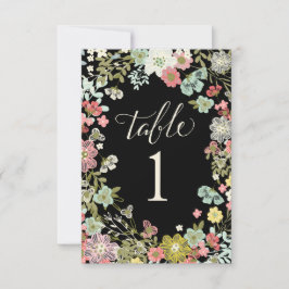 Convite Placas Números de Tabela de Casamento de Jardim Fl