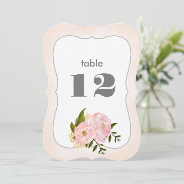 Convite Placas Números de Tabela de Casamento de Peões Ros (Em pé/Frente)
