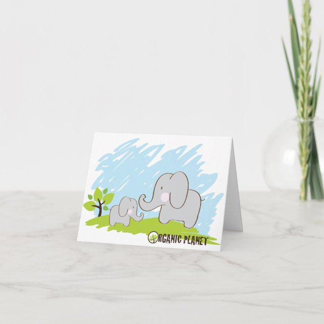 Convite Placas Personalizadas de Planeta Orgânico Elefante (Frente)