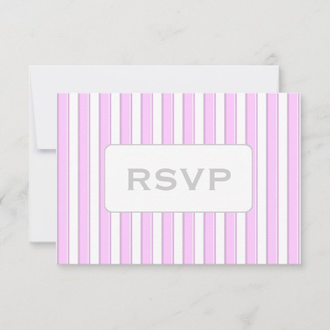 Convite Placas RSVP com faixa rosa personalizada (Frente)