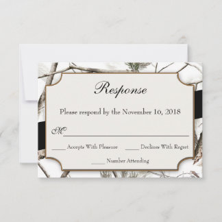 Convite Placas RSVP de Casamento da Camouflage de inverno