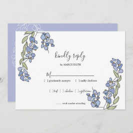 Convite Placas RSVP de Casamento Floral de Wisteria Desenh