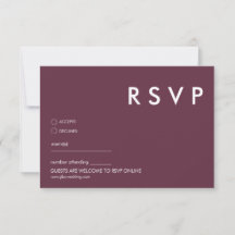 Placas RSVP de Casamento Minimalista
