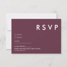 Convite Placas RSVP de Casamento Minimalista