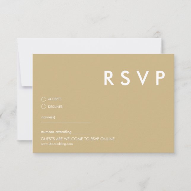 Convite Placas RSVP de Casamento Minimalista (Frente)