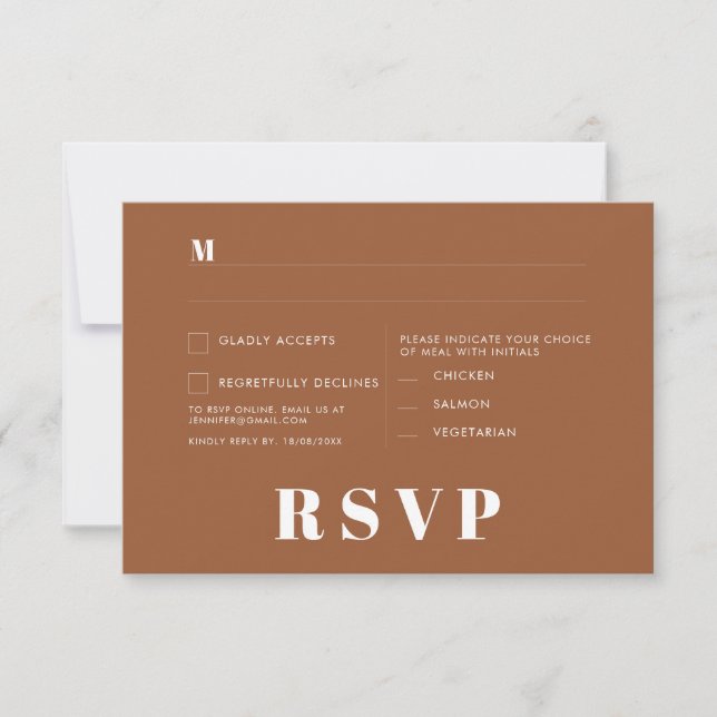 Convite Placas RSVP de Casamento Minimalista (Frente)