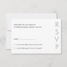 Placas RSVP de Casamento Minimalista