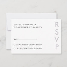 Convite Placas RSVP de Casamento Minimalista
