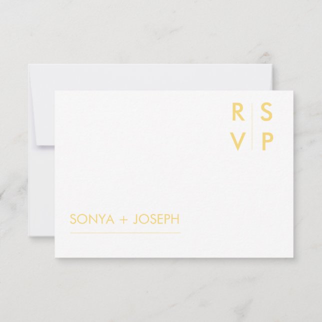 Convite Placas RSVP de Casamento Minimalista (Verso)