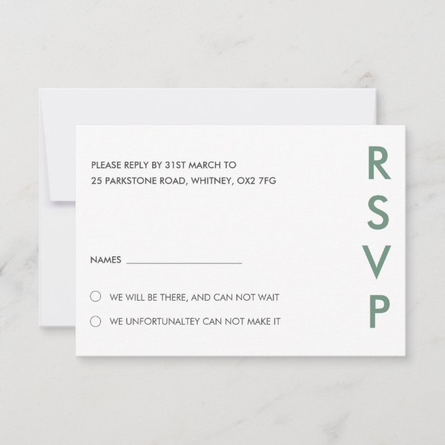 Convite Placas RSVP de Casamento Minimalista (Frente)
