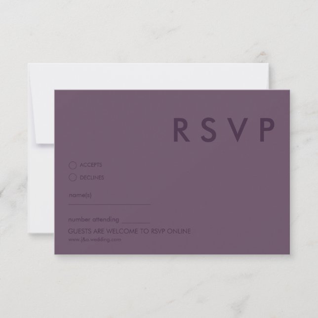 Convite Placas RSVP de Casamento Minimalista (Frente)
