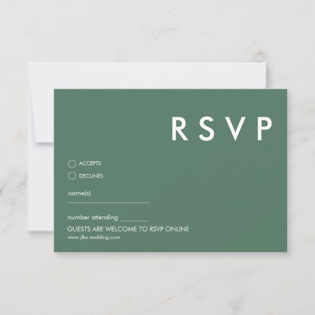 Convite Placas RSVP de Casamento Minimalista (Frente)
