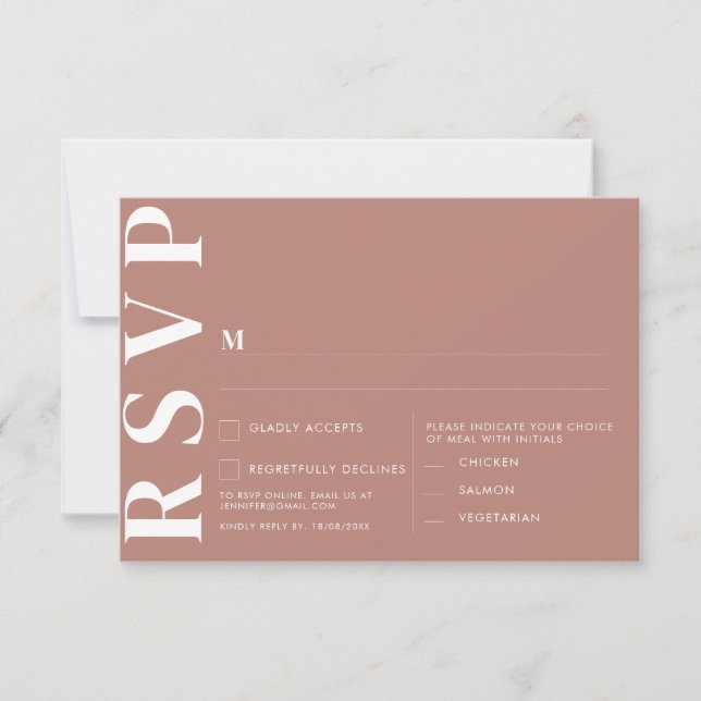 Convite Placas RSVP de Casamento Minimalista (Frente)