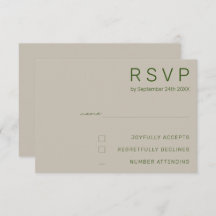 Placas RSVP de Casamento Minimalista
