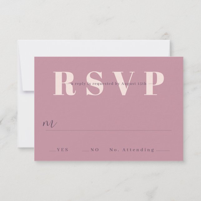 Convite Placas RSVP de Casamento Minimalista (Verso)