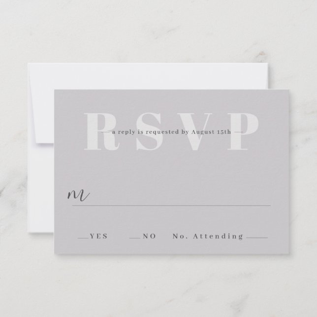Convite Placas RSVP de Casamento Minimalista (Verso)
