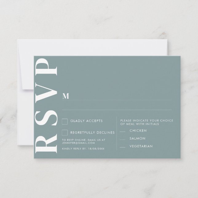 Convite Placas RSVP de Casamento Minimalista (Frente)