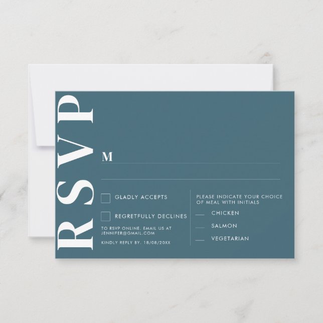 Convite Placas RSVP de Casamento Minimalista (Frente)