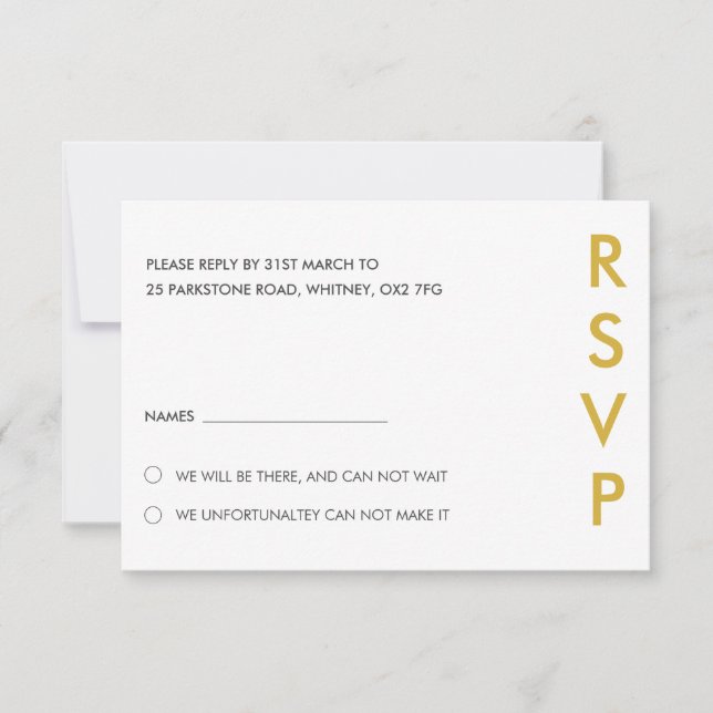 Convite Placas RSVP de Casamento Minimalista (Frente)