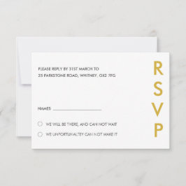 Convite Placas RSVP de Casamento Minimalista