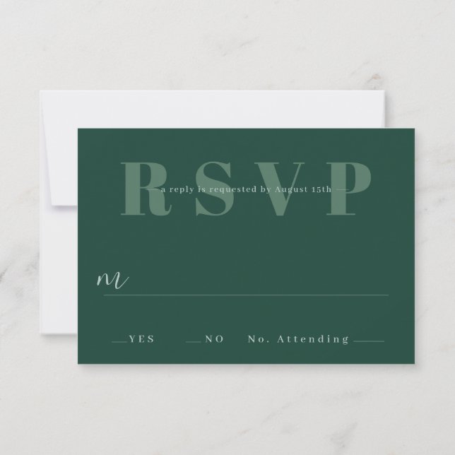 Convite Placas RSVP de Casamento Minimalista (Verso)