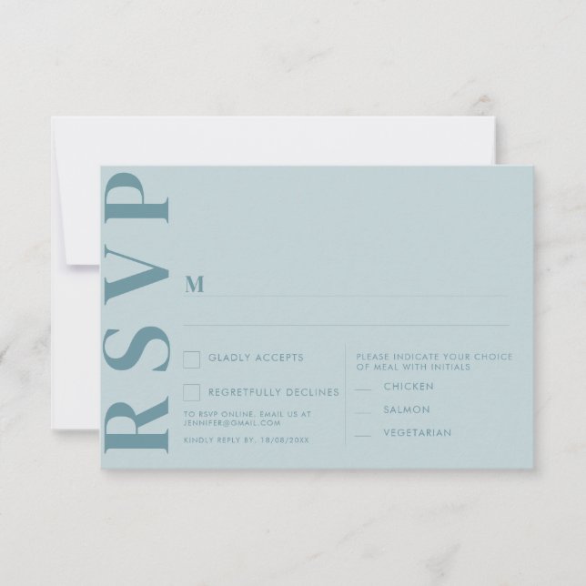 Convite Placas RSVP de Casamento Minimalista (Frente)