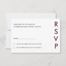 Placas RSVP de Casamento Minimalista