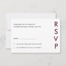 Convite Placas RSVP de Casamento Minimalista