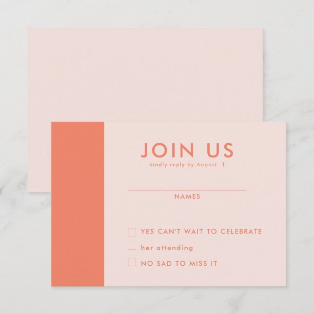 Convite Placas RSVP de Casamento Minimalista (Frente/Verso)