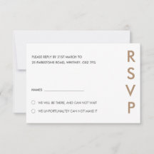 Placas RSVP de Casamento Minimalista