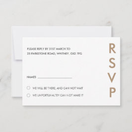 Convite Placas RSVP de Casamento Minimalista