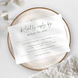 Convite Placas RSVP de Casamento Minimalista Simples