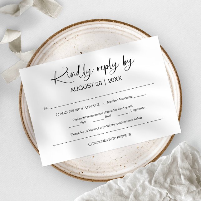 Convite Placas RSVP de Casamento Minimalista Simples (Criador carregado)