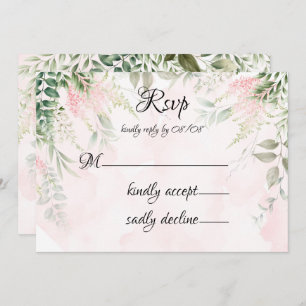 Convite Placas RSVP de Casamento Verde - Quadrinhos Cor-de