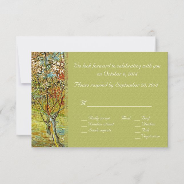 Convite Placas RSVP florais de vindima. Para primavera, se (Frente)