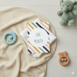 Convite Placas Stripy Baby Milestone