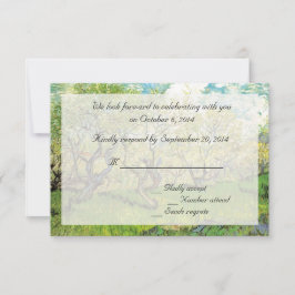 Convite Placas Vintage RSVP. Pomar no Flor