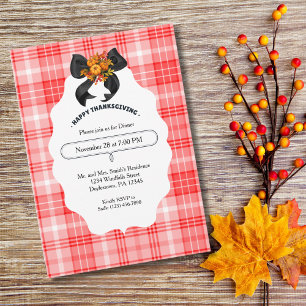 Convite Plaid de Outono de Fazenda Rústica para Festa de A