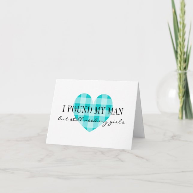 Convite Plaid heart Will you be my bridesmaid request card (Frente)