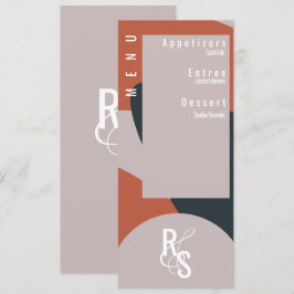 Convite Planejador de Menu Terracota Azul Casamento Orgâni