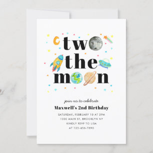 Convite Planeta 2 das Estrelas do Espaço no segundo aniver