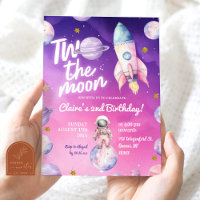 Planeta Roxo Roxo Dois A Lua Menina Aniversário de