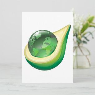 Convite Planeta Sustentável Eco Earth Avocado Globe