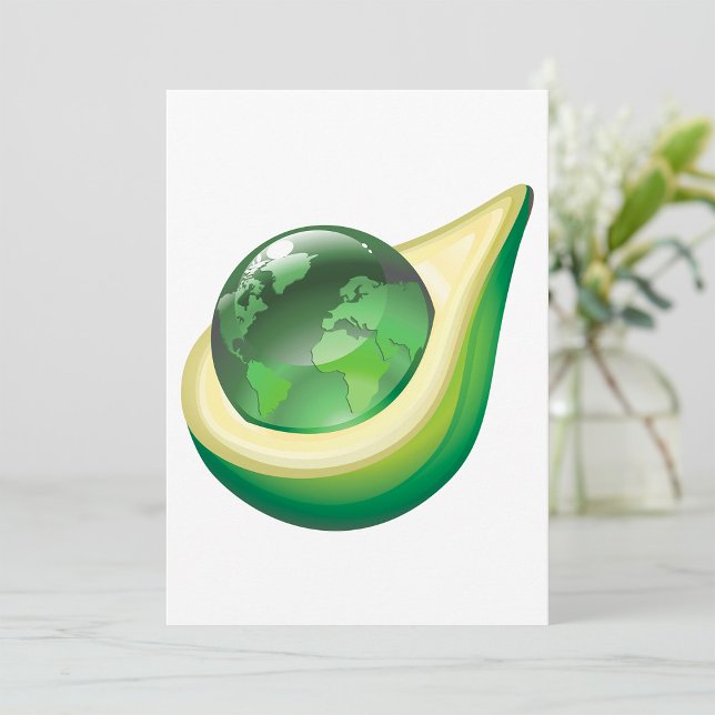 Convite Planeta Sustentável Eco Earth Avocado Globe (Criador carregado)