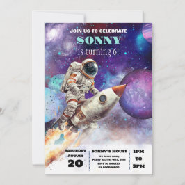 Convite Planetas da Galáxia do Astronauta do OuterSpace