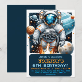 Convite Planetas de Galáxias do Astronauta do Astronauta d