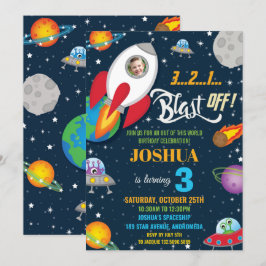 Convite Planetas de naves de foguetes espaciais vibrantes 