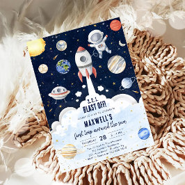 Convite Planetas do Espaço Exterior Aniversário de Menino