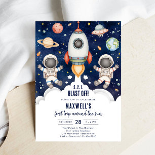 Convite Planetas do Espaço Exterior Aniversário de Menino 
